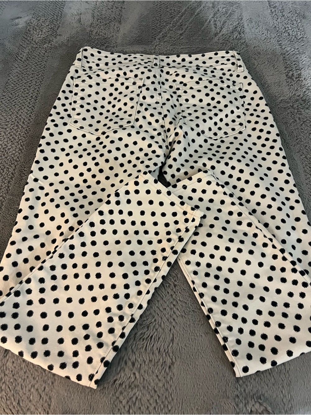LOFT White Super Skinny with Black Polka Dots